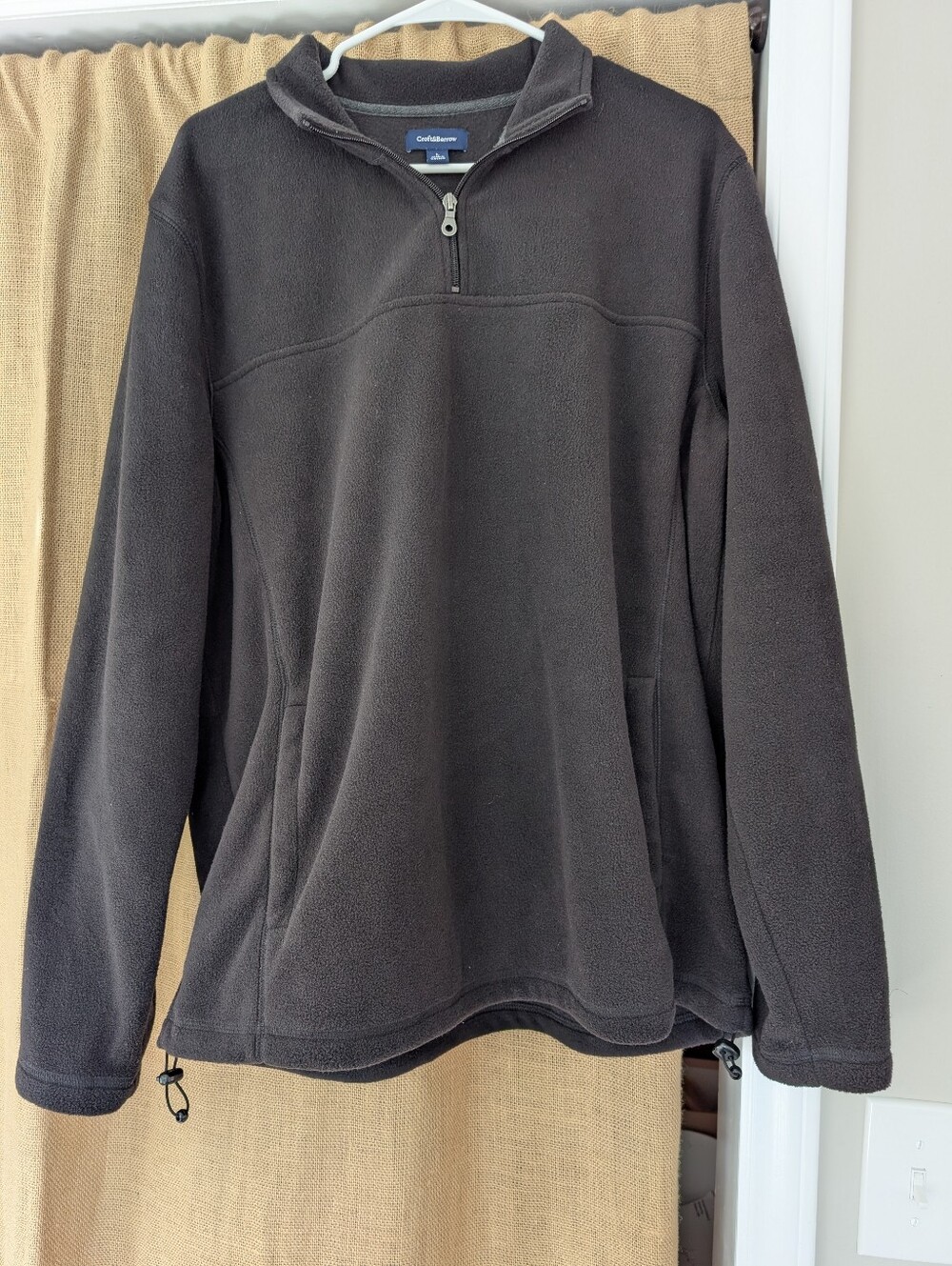 Croft & Barrow Women's Black Half-Zip Fleece Pullover Large